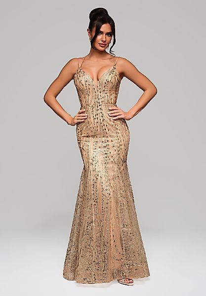 OMBRE Abendkleid Glamouröses Abendkleid mit Paillettenverzierung günstig online kaufen