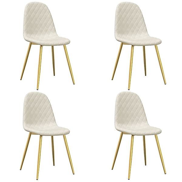 vidaXL Esszimmerstuhl Esszimmerstühle 4 Stk. Cremeweiß günstig online kaufen