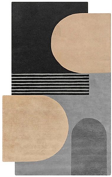 FLAIR RUGS Wollteppich »Lozenge«, rechteckig, 10 mm Höhe, Kurzflor, Retro M günstig online kaufen