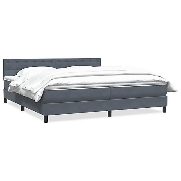 vidaXL Boxspringbett, Boxspringbett mit Matratze Dunkelgrau 200x210 cm Samt günstig online kaufen