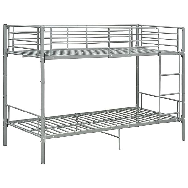 vidaXL Etagenbett Etagenbett Grau Metall 90x200 cm Bett Bettrahmen Bettgest günstig online kaufen