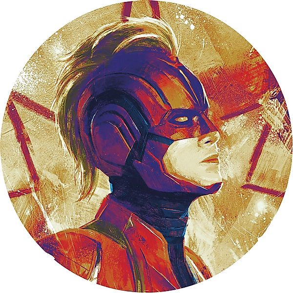 Komar Vliesfototapete Dot Avengers Painting Captain Marvel Helmet Ø 125 cm günstig online kaufen