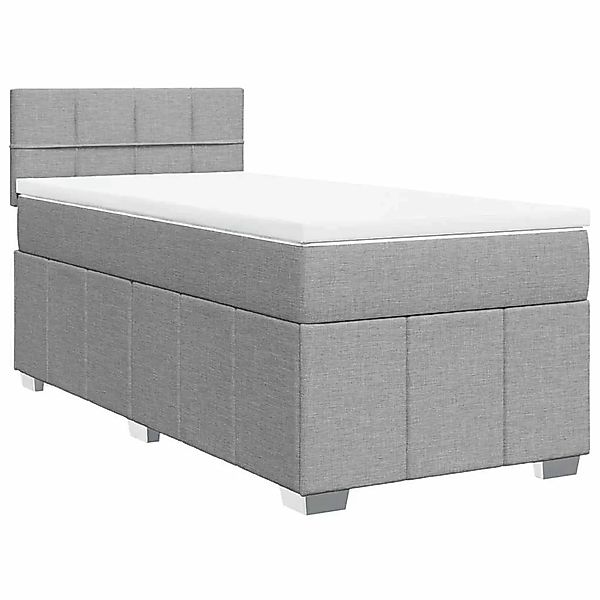 vidaXL Boxspringbett mit Matratze Hellgrau 80x200 cm Stoff 3286895 günstig online kaufen