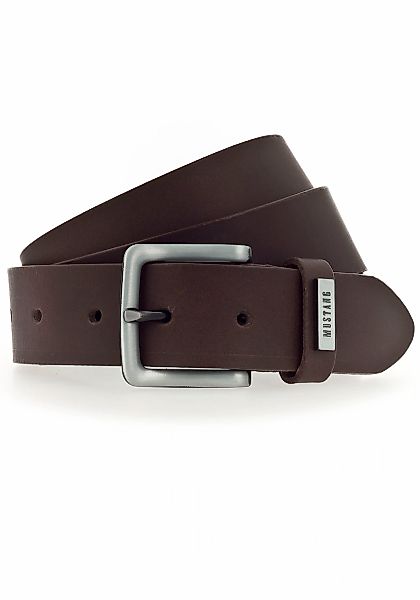 MUSTANG Ledergürtel, Mit Metall-Logo auf der Schlaufe, 3,5 cm günstig online kaufen