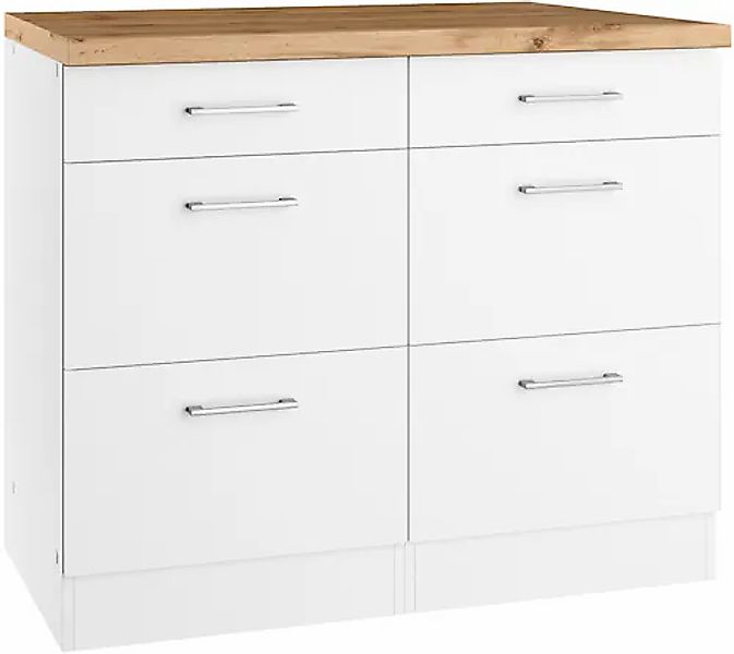 KOCHSTATION Unterschrank »KS-Milan« Auszugschrank 100 cm, matte oder hochgl günstig online kaufen