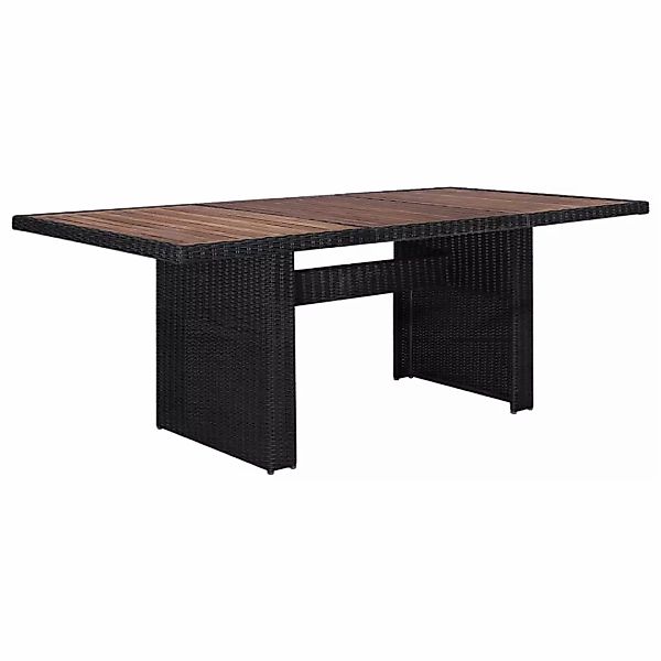 7-tlg. Garten-essgruppe Poly Rattan Schwarz günstig online kaufen