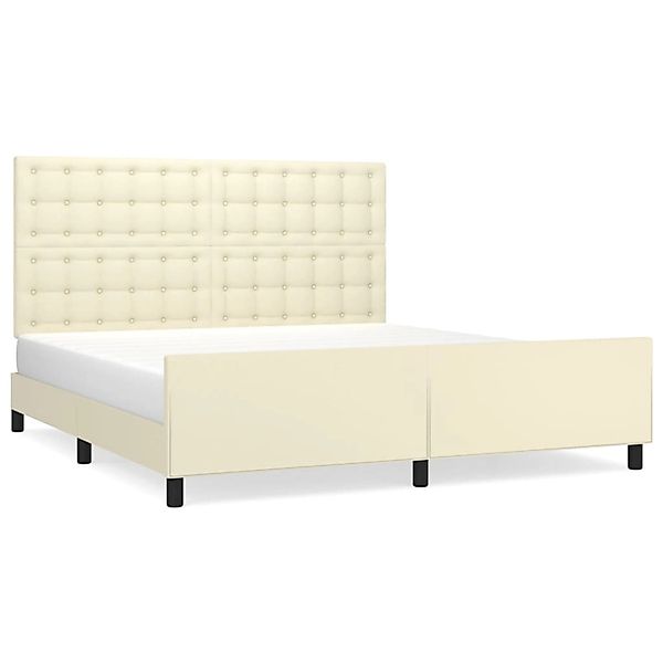 vidaXL Bettgestell mit Kopfteil Creme 160x200 cm Kunstleder 3125581 günstig online kaufen