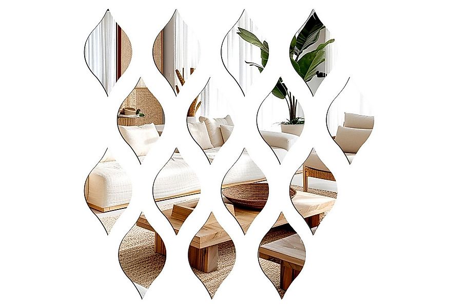 Coonoor 3D-Wandtattoo 10 Stück Spiegel-Wandaufkleber Selbstklebend 10x20 cm günstig online kaufen