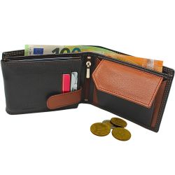 L&B Geldbörse Nappaleder Bi-Color Portemonnaie, mit günstig online kaufen