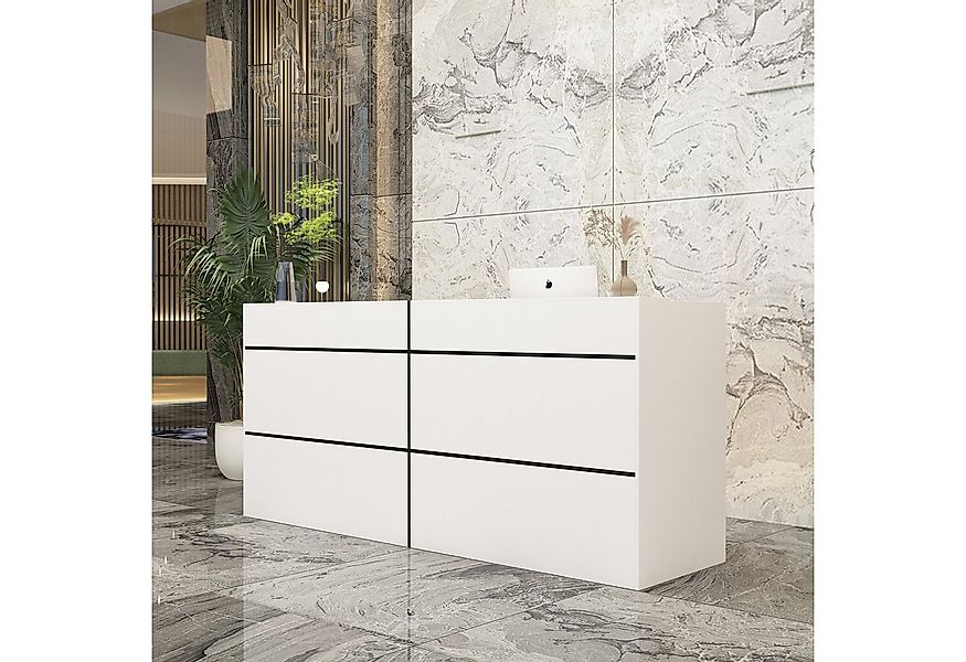 FUFU&GAGA Empfangstheke mit großer Arbeitsfläche,Rezeptionstheke 0,6T x 2,2 günstig online kaufen