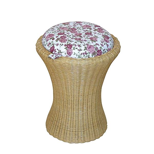 Sitzhocker in Beige Rattan Bunt günstig online kaufen