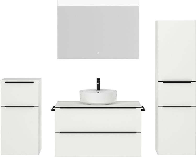 nobilia® Badmöbel-Set »Alvene«, (4 St., vormontiert, mit Soft-Close), inkl. günstig online kaufen