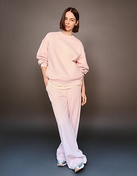 Bershka Oversize-Sweatshirt Mit Seitentaschen Damen M Rosa günstig online kaufen