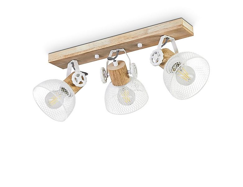 hofstein Deckenleuchte »Cotes« Deckenlampe aus Holz/Metall, Natur/Weiß Schi günstig online kaufen