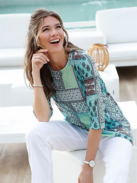 Classic Basics Print-Shirt "Longshirt" 1 Stk. tlg. günstig online kaufen