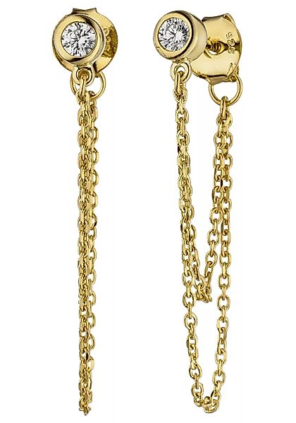JOBO Paar Ohrhänger, 925 Silber vergoldet mit 2 Zirkonia günstig online kaufen