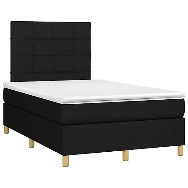 vidaXL Boxspringbett mit Matratze & LED Schwarz 120x200 cm Stoff 3135423 günstig online kaufen