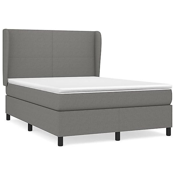 vidaXL Boxspringbett Boxspringbett mit Matratze Dunkelgrau 140x200 cm Stoff günstig online kaufen