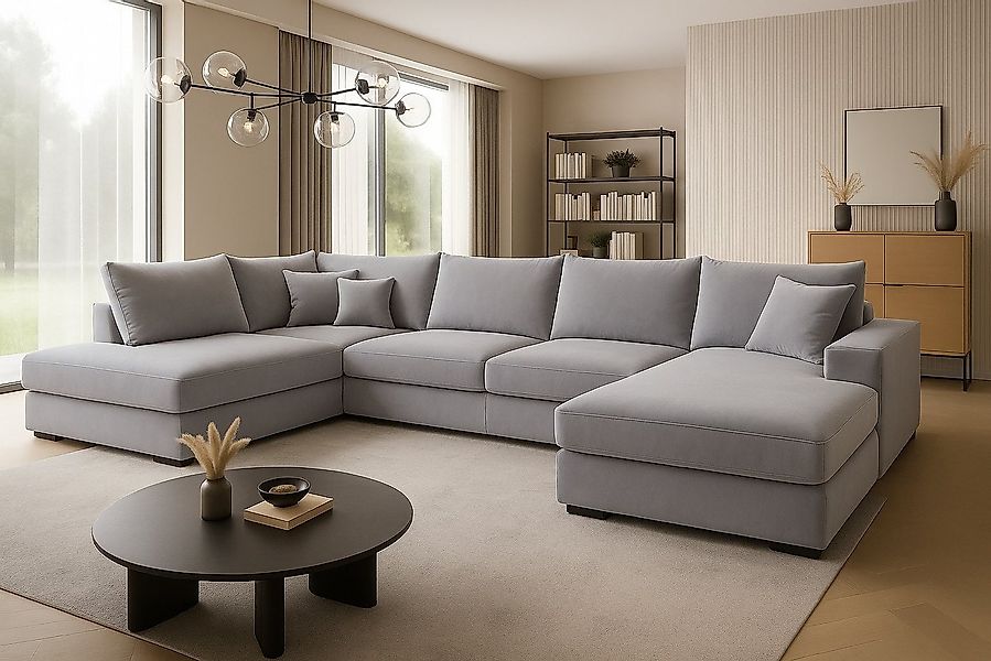 A&J MöbelLand GmbH Ecksofa FABIO 328x182 cm mit Schlaffunktion, Bonellfeder günstig online kaufen