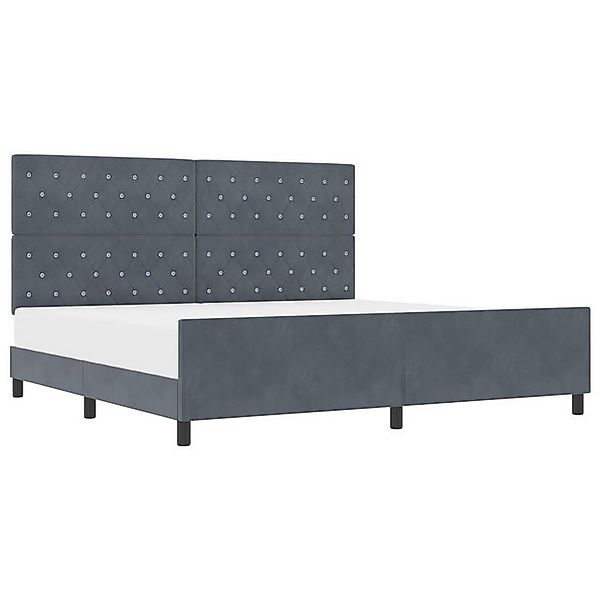 vidaXL Bett Bettgestell Dunkelgrau 200x200 cm Velvet (1-tlg) günstig online kaufen