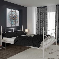 Weißes Metallbettgestell im Landhausstil 90x200 und 160x200 cm günstig online kaufen