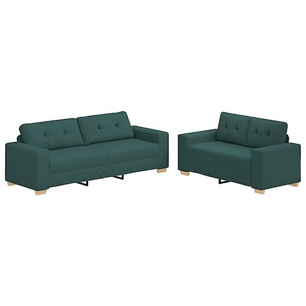 vidaXL Sofa 2-teiliges Sofa Set mit Kissen Gelber Stoff, 2 Teile günstig online kaufen