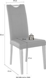 Home affaire Esszimmerstuhl "Roberta" (Set) 2 Stk. Echtleder mit Bezug aus günstig online kaufen