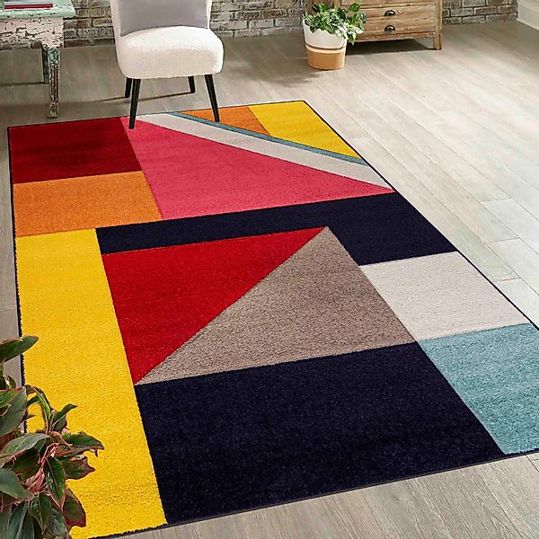 Mazovia Designteppich Modern Geometrischer Teppich Bunt Weich Teppich für W günstig online kaufen
