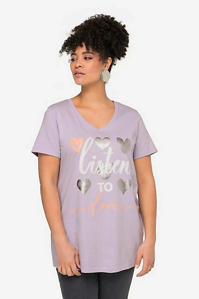 MIAMODA Rundhalsshirt T-Shirt Straight Fit Herz-Druck Halbarm günstig online kaufen