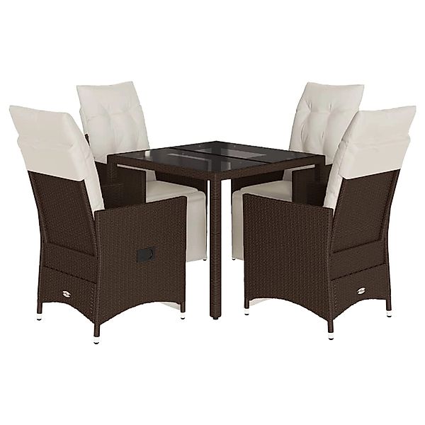 vidaXL 5-Tlg Garten-Bistro-Set mit Kissen Braun Poly Rattan 3276916 günstig online kaufen