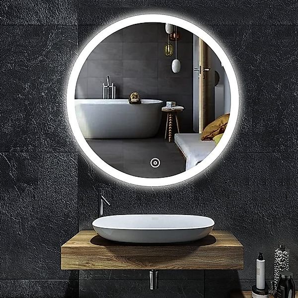 YOLEO Badspiegel Wandspiegel mit Touchschalter LED-Beleuchtung günstig online kaufen