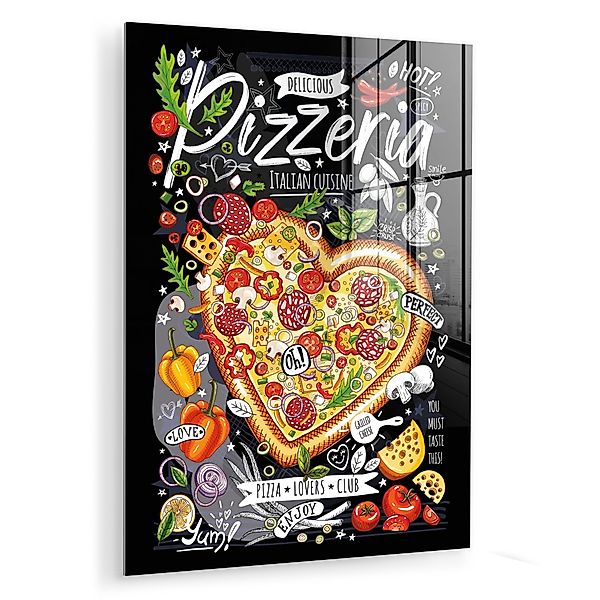 MuchoWow Acrylglasbild Pizzeria - Speisekarte - günstig online kaufen