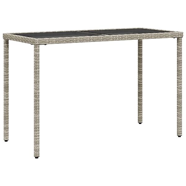vidaXL Gartentisch mit Glasplatte Hellgrau 115x54x74 cm Poly Rattan 365079 günstig online kaufen