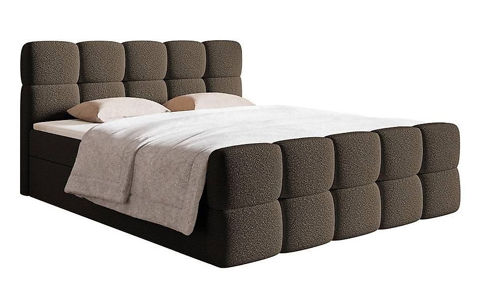 NADUVI Collection | Chloe Boxspringbett Bouclé mit Stauraum 160 x 200cm günstig online kaufen