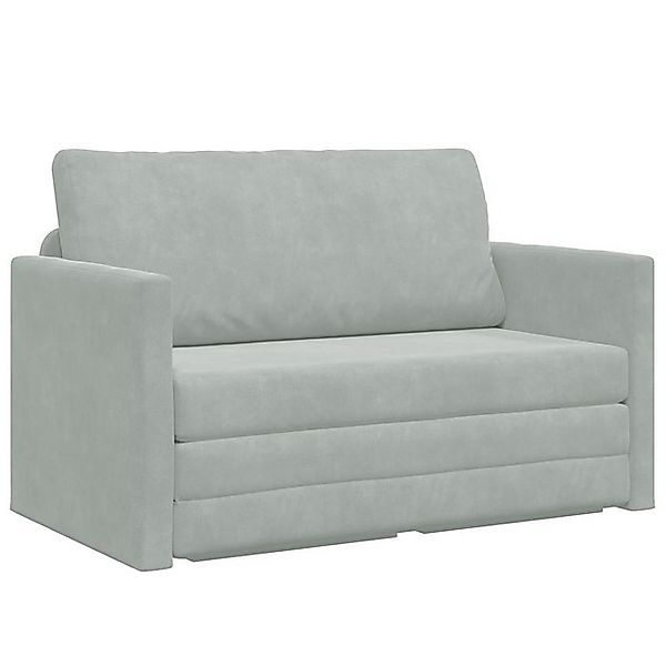 vidaXL Sofa Boden Sofa Bett 2-in-1 Hellgrau 124x204x61 cm Samt, 1 Teile günstig online kaufen