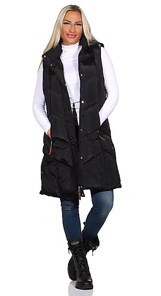 Aurela Damenmode Steppweste Damen Longweste mit günstig online kaufen