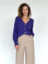 Zuckerwatte Strickjacke modische kurze Form, V-Ausschnitt, günstig online kaufen