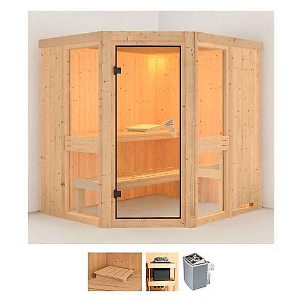 Karibu Sauna »Aline 1« Set, 9-kW-Ofen mit integrierter Steuerung günstig online kaufen
