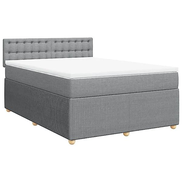 vidaXL Boxspringbett mit Matratze Hellgrau 140x190 cm Stoff 3289765 günstig online kaufen