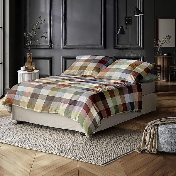 Irisette Flausch Cotton Bettwäsche Zobel 8600-90 Kariert Bunt 135x200 günstig online kaufen