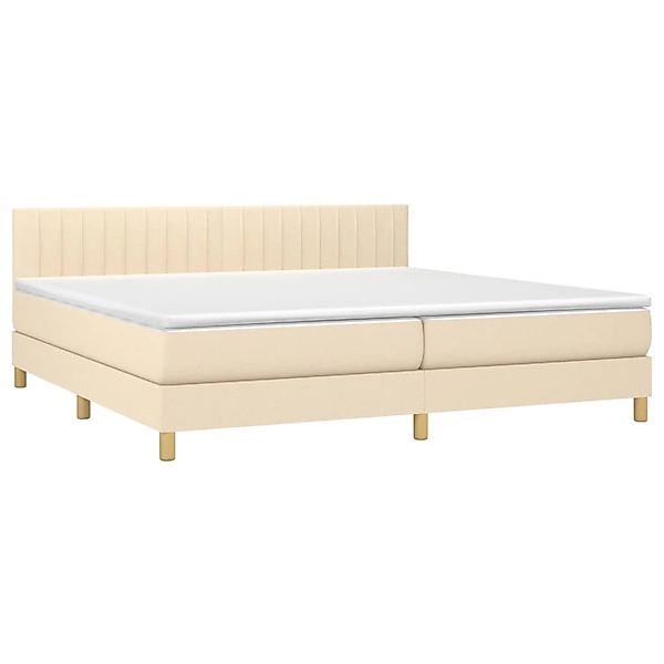 vidaXL Boxspringbett mit Matratze & LED Creme 200x200 cm Stoff 3133906 günstig online kaufen