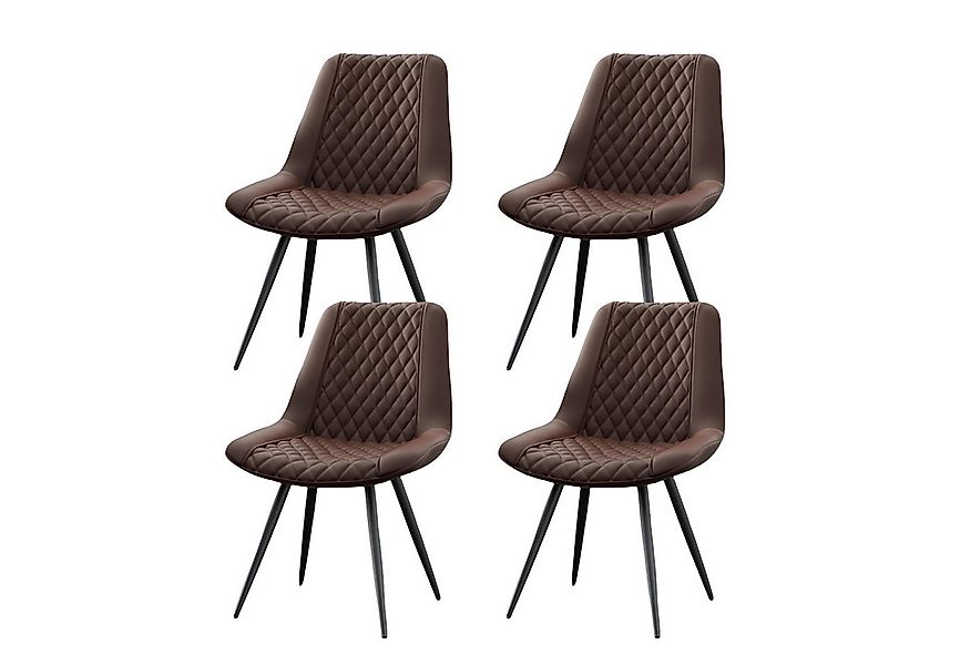 HTI-Living 4-Fußstuhl Stuhl Astrid Kunstleder Braun (Set, 4 St), Esszimmers günstig online kaufen