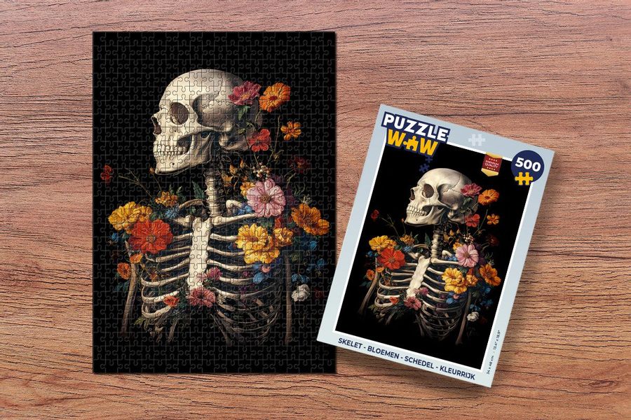 MuchoWow Puzzle Skelett - Blumen - günstig online kaufen