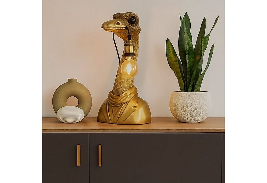 Online-Fuchs Tischleuchte - imposante goldene Dekolampe Strauß für Wohnzimm günstig online kaufen