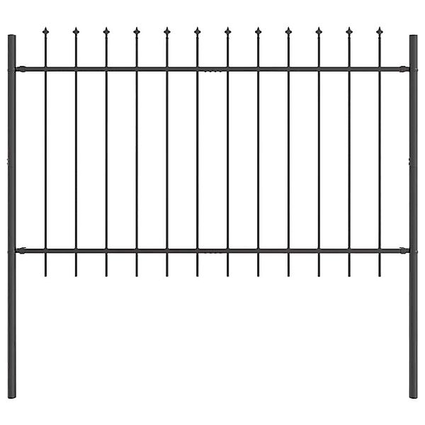 vidaXL Gartenzaun Grau 5,1 x 1 m Pulverbeschichteter Stahl 3334050 günstig online kaufen