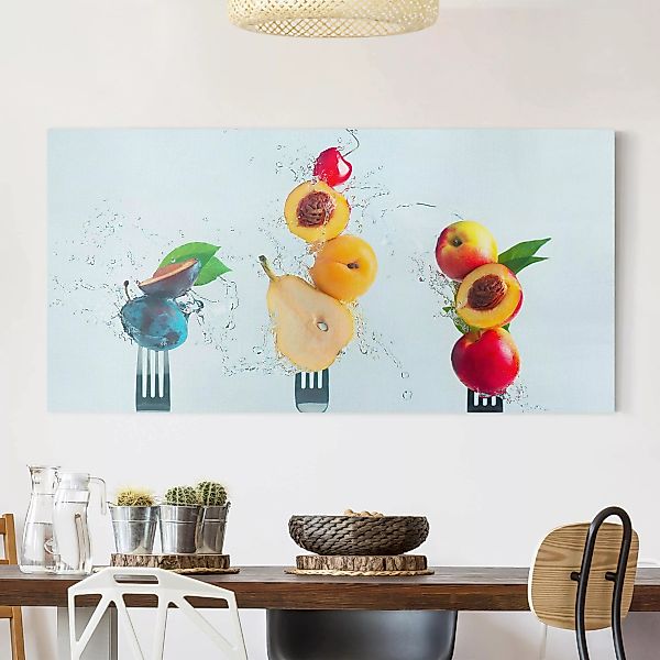 Leinwandbild Küche - Querformat Fruchtsalat günstig online kaufen