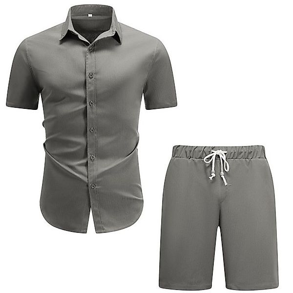 Allthemen Shirt & Hose (2 tlg, Kurzarmhemd & Shorts) Freizeitset Unifarben günstig online kaufen