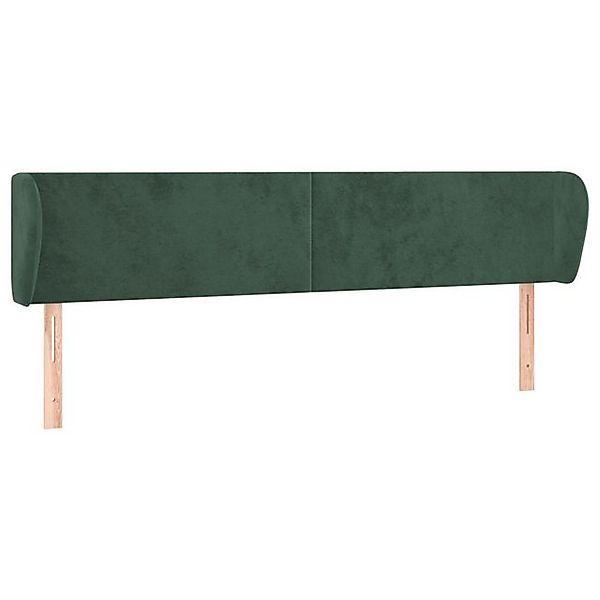 vidaXL Bett, Kopfteil mit Ohren Dunkelgrün 163x23x78/88 cm Samt günstig online kaufen