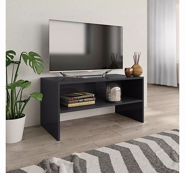 furnicato TV-Schrank Hochglanz-Grau 80x40x40 cm Holzwerkstoff günstig online kaufen