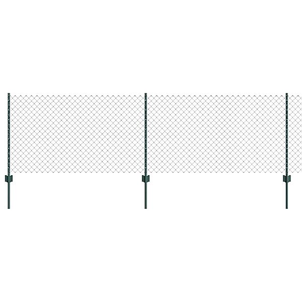 vidaXL Zaun mit Pfosten Grün 0,8 x 10 m Stahl und PVC 3336231 günstig online kaufen